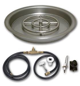 25 Inch Round Drop-In Fire Pit Pan With Spark Ignition Kit Natural Gas Version photo