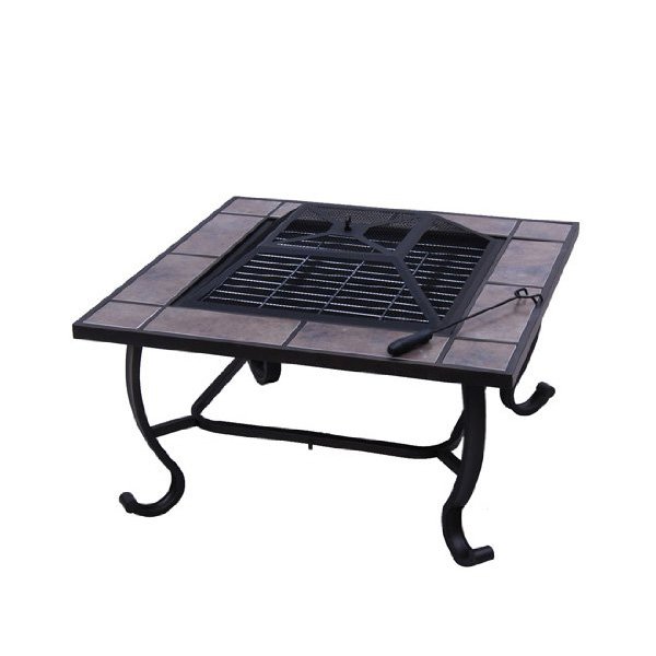 Outsunny Square Outdoor Backyard Patio Firepit Table, 32-Inch photo